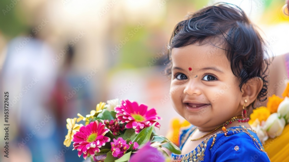 little girl with flowers little girl with flowers