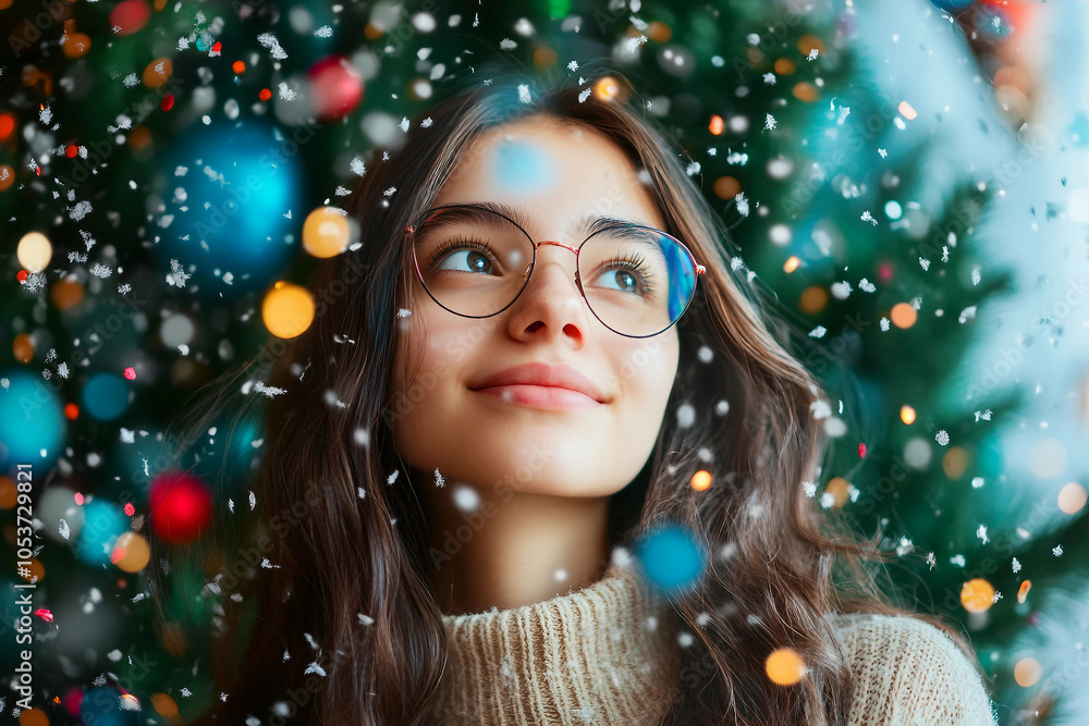 School xmas festive party in decorated classroom generative AI image School xmas festive party in decorated classroom generative AI image