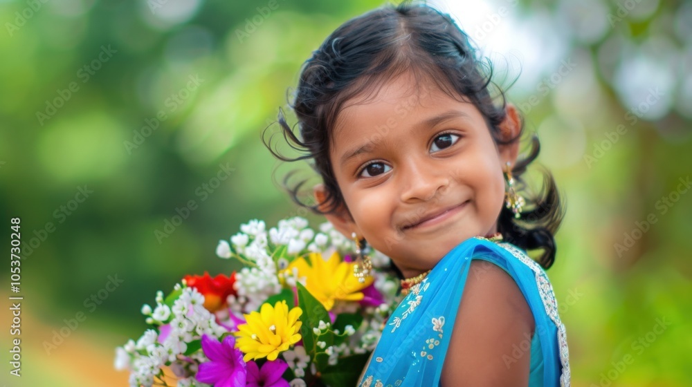 little girl with flowers little girl with flowers