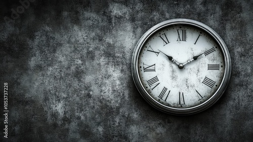 Wallpaper Mural Vintage Clock on Weathered Wall with Rustic Texture Torontodigital.ca