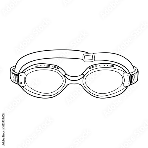 Black and White Swimming goggles icon.