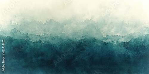 Tranquil Watercolor Texture with Green and Blue Gradient Tones