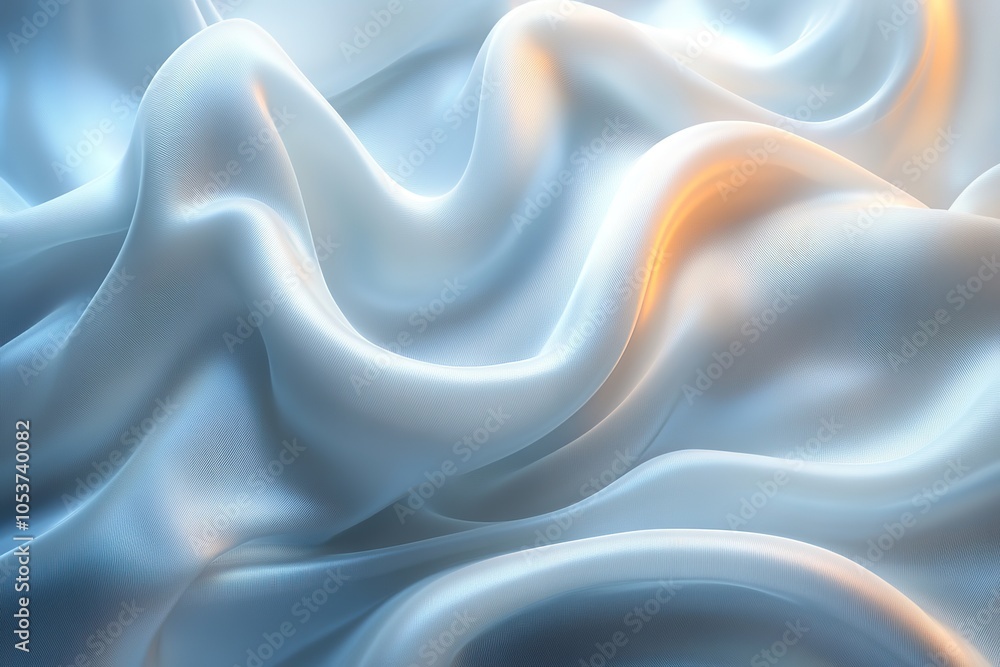 Fototapeta premium Abstract blue and gold silky fabric background.