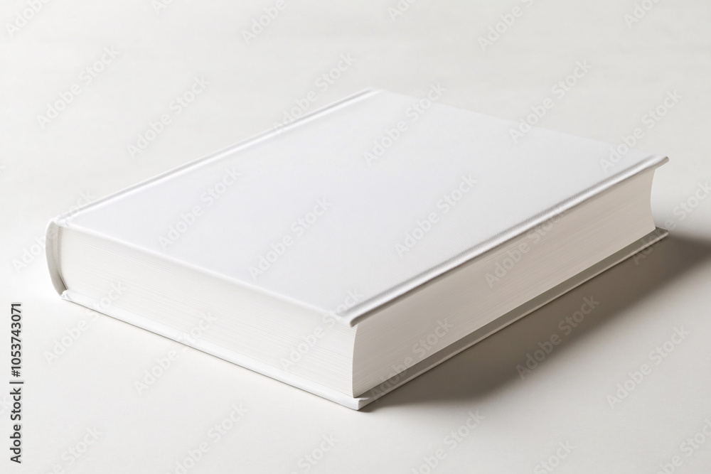 white book with blank empty cover over white table background white book with blank empty cover over white table background