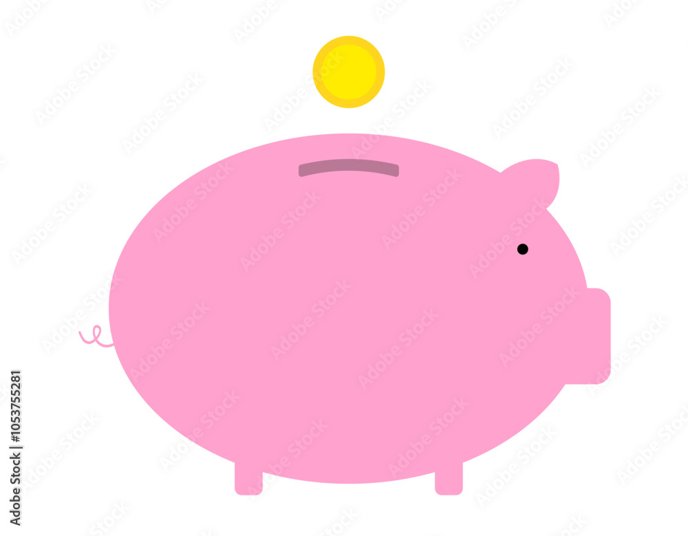piggy bank with a coin piggy bank with a coin