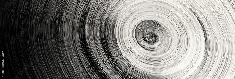 Obraz premium Abstract swirling radial pattern with grainy monochrome texture. AI generated