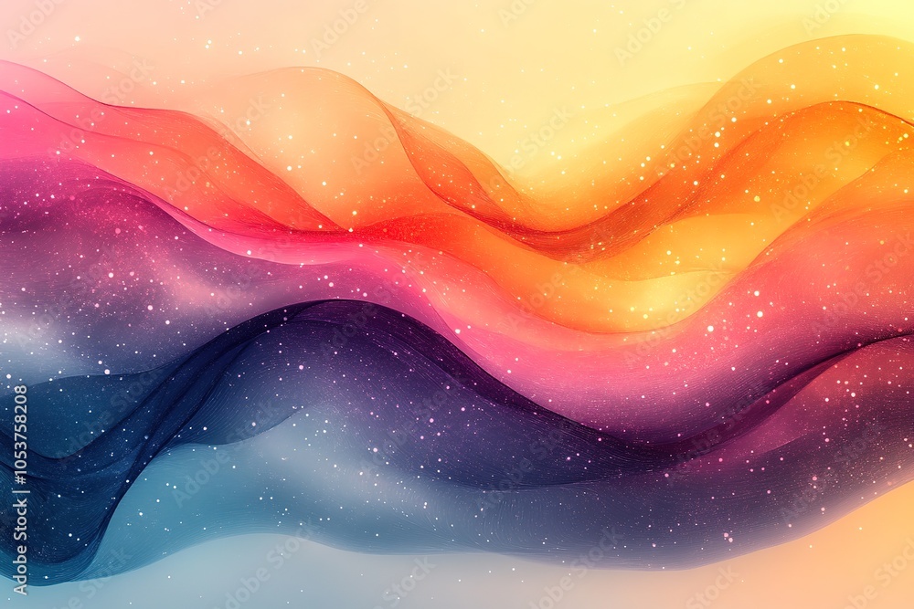 custom made wallpaper toronto digitalAbstract colorful wave with sparkling dust particles.