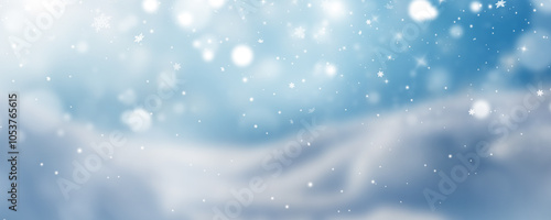 Wallpaper Mural snowing and snowflake Serenade background illustration Snowfall Serenade - Delicate Snowflakes Dancing on Blurred Winter Background Torontodigital.ca