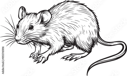  Rat. Hand drawn vector illustration	