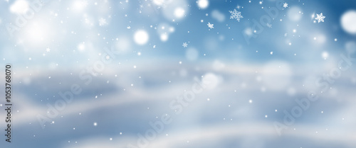 Wallpaper Mural snowing and snowflake Serenade background illustration Snowfall Serenade - Delicate Snowflakes Dancing on Blurred Winter Background Torontodigital.ca