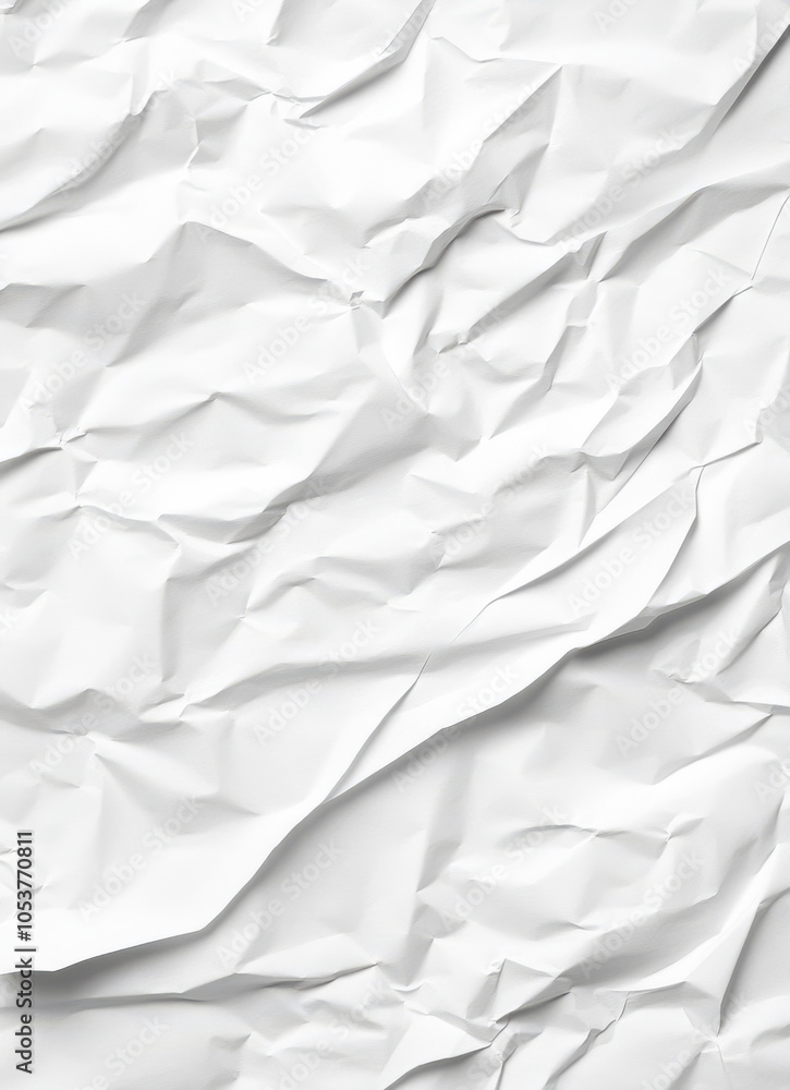 Crumpled white paper texture, abstract background, chaotic creased pattern Crumpled white paper texture, abstract background, chaotic creased pattern