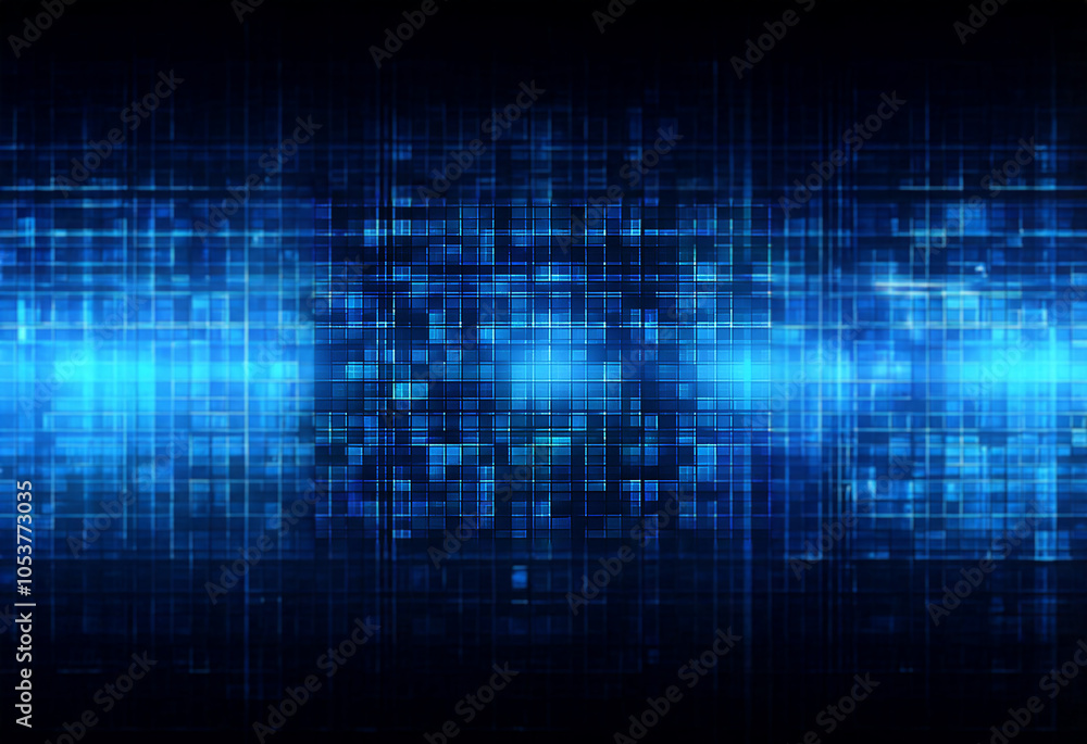 Abstract blue digital background with glowing lines and squares. Abstract blue digital background with glowing lines and squares.
