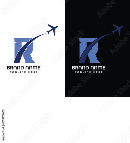 R Letter Leaf Aroplane Logo Design 