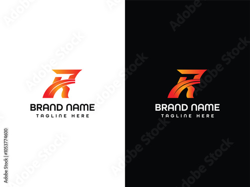 Fotografi R Letter Leaf Aroplane Logo Design