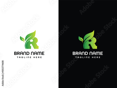 R Letter Leaf Aroplane Logo Design 