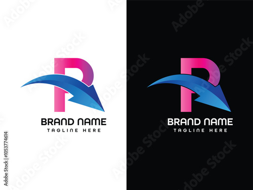 R Letter Leaf Aroplane Logo Design 