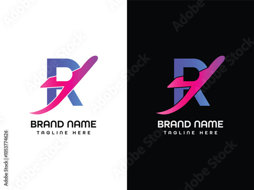 R Letter Leaf Aroplane Logo Design 