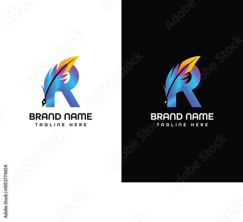 R Letter Leaf Aroplane Logo Design 
