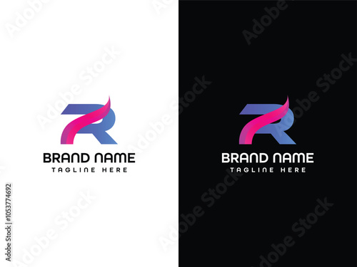 R Letter Leaf Aroplane Logo Design 