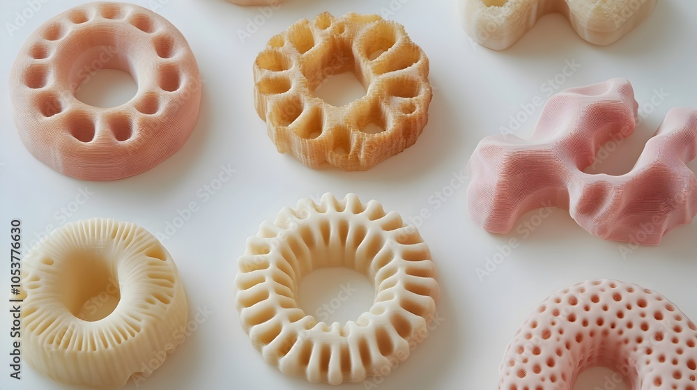 Intricate 3D Printed Bread Shapes in Pastel Tones - Innovative Modern Food Design Intricate 3D Printed Bread Shapes in Pastel Tones - Innovative Modern Food Design