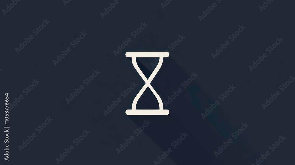 A minimalist hourglass symbol representing the passage of time. A minimalist hourglass symbol representing the passage of time.