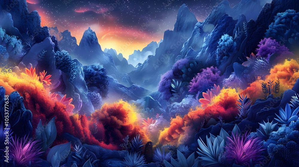 Abstract animal landscapes experiment. AI generated Abstract animal landscapes experiment. AI generated