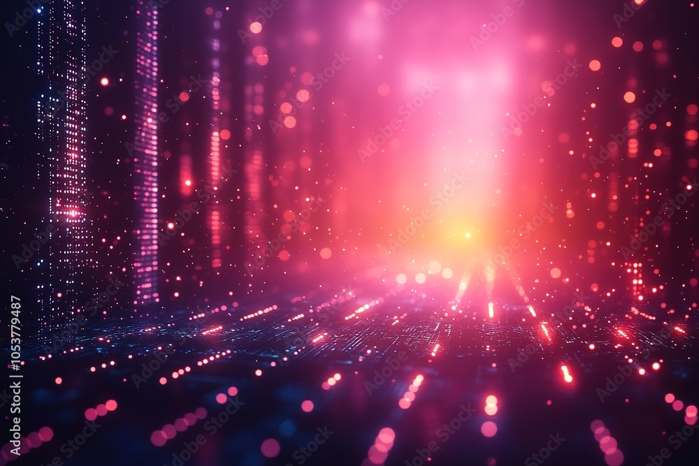 Abstract futuristic background with glowing lines and particles. Abstract futuristic background with glowing lines and particles.