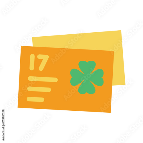 St Patrick Greeting Card flat style