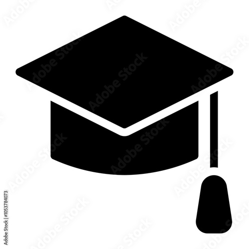 mortarboard glyph icon