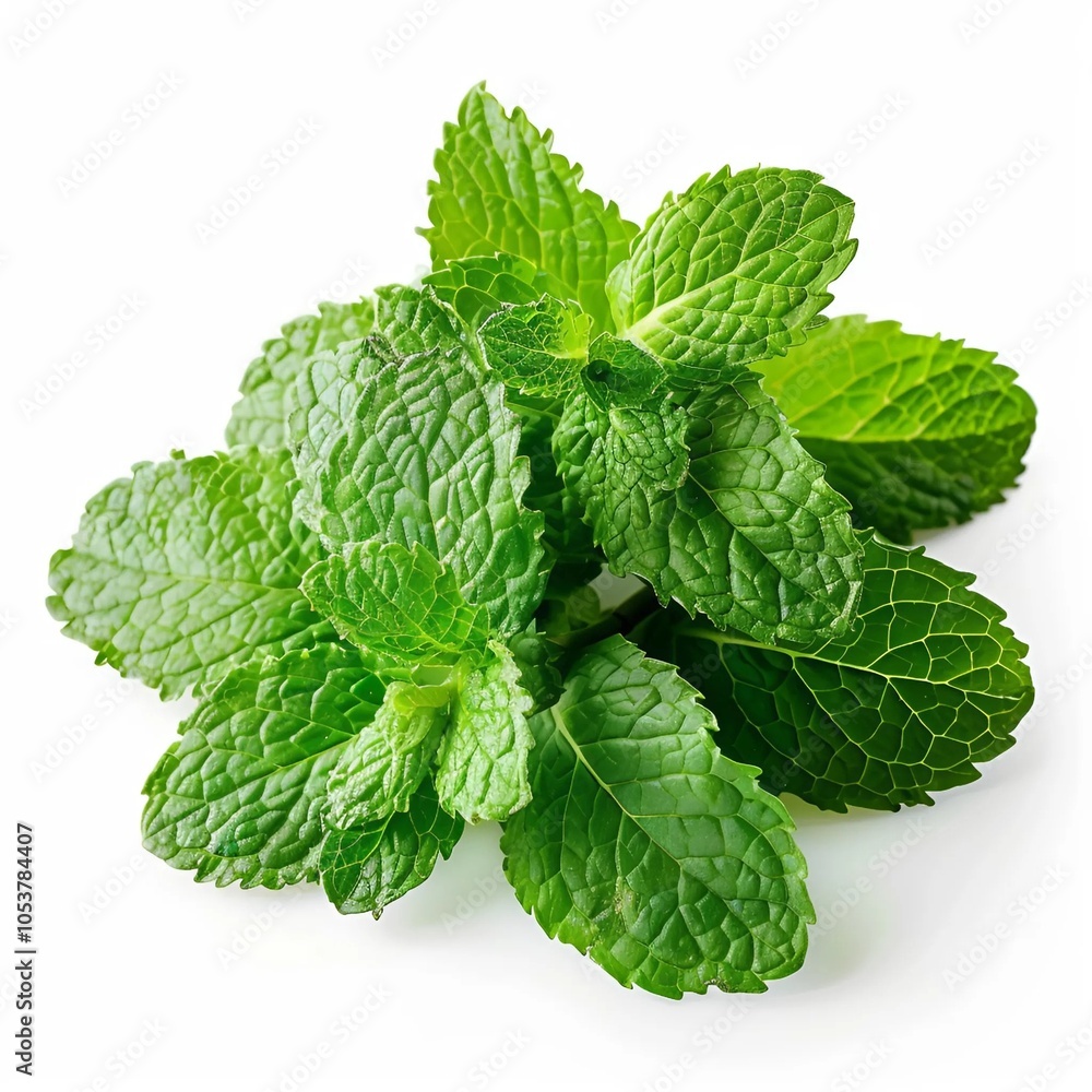 mint leaves isolated on white mint leaves isolated on white