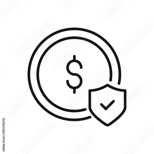 Editable Secure Payment Icon with Dollar Sign