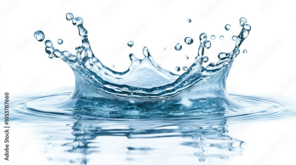 Round water splash forming a perfect circle, isolated on white, fresh and clear liquid look Round water splash forming a perfect circle, isolated on white, fresh and clear liquid look