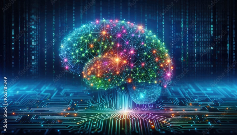 High-Quality Abstract Visuals Representing Machine Learning and Neural Networks - Futuristic Digital Art for AI, Deep Learning, Data Processing, and Advanced Technology Concepts