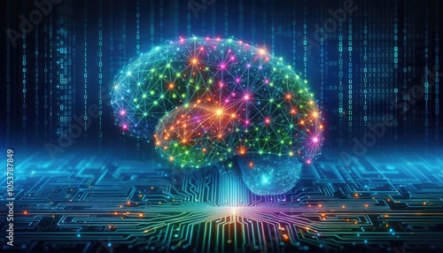Obraz na płótnie High-Quality Abstract Visuals Representing Machine Learning and Neural Networks - Futuristic Digital Art for AI, Deep Learning, Data Processing, and Advanced Technology Concepts w salonie