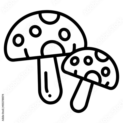 Mushroom Foray  Icon Element For Design