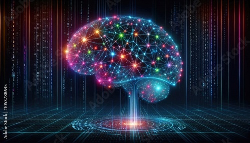 Obraz na płótnie High-Quality Abstract Visuals Representing Machine Learning and Neural Networks - Futuristic Digital Art for AI, Deep Learning, Data Processing, and Advanced Technology Concepts w salonie