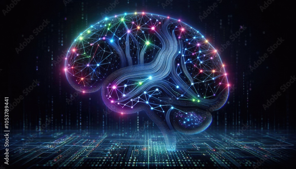High-Quality Abstract Visuals Representing Machine Learning and Neural Networks - Futuristic Digital Art for AI, Deep Learning, Data Processing, and Advanced Technology Concepts