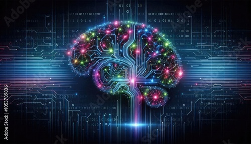 Obraz na płótnie High-Quality Abstract Visuals Representing Machine Learning and Neural Networks - Futuristic Digital Art for AI, Deep Learning, Data Processing, and Advanced Technology Concepts w salonie