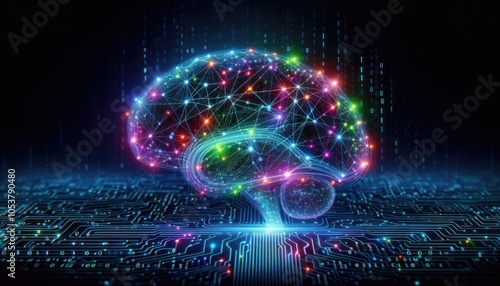 Obraz na płótnie High-Quality Abstract Visuals Representing Machine Learning and Neural Networks - Futuristic Digital Art for AI, Deep Learning, Data Processing, and Advanced Technology Concepts w salonie