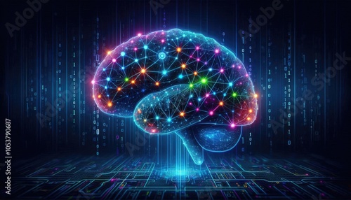 Obraz na płótnie High-Quality Abstract Visuals Representing Machine Learning and Neural Networks - Futuristic Digital Art for AI, Deep Learning, Data Processing, and Advanced Technology Concepts w salonie
