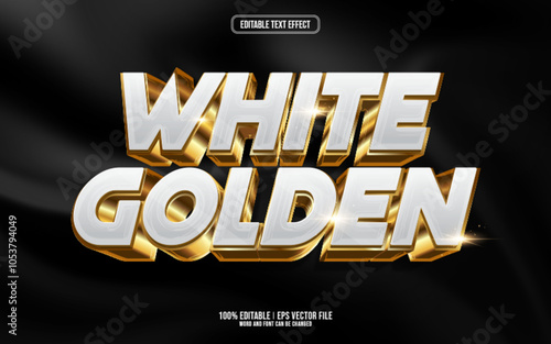 White golden 3D editable text effect