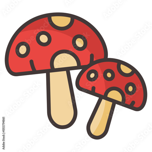 Mushroom Foray  Icon Element For Design