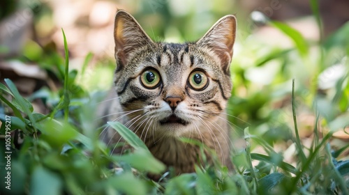 Wallpaper Mural Playful feline displaying a look of surprise Torontodigital.ca