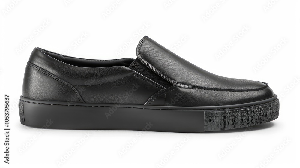 Black Classic Men S Leather Slip On Shoe Sneaker For Male Isolated On White Background Sports Casual Business Shoe Front View Mock Up Template Black Classic Men S Leather Slip On Shoe Sneaker For Male Isolated On White Background Sports Casual Business Shoe Front View Mock Up Template