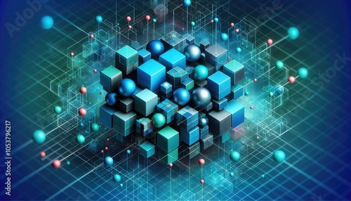 Obraz na płótnie High-Quality Abstract Visuals Representing Machine Learning and Neural Networks - Futuristic Digital Art for AI, Deep Learning, Data Processing, and Advanced Technology Concepts w salonie
