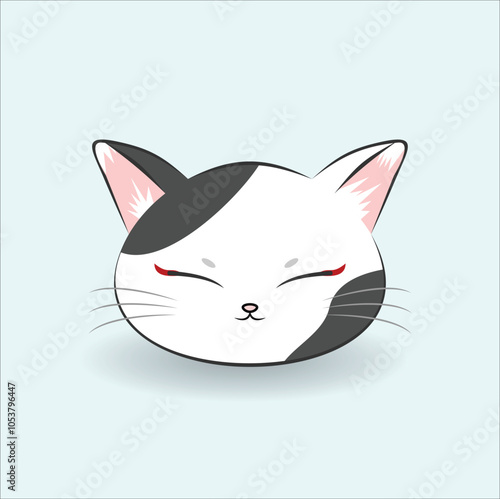 kawaii cat vector design suitable for t-shirt, logo, mug, sticker, etc.  Eps 10