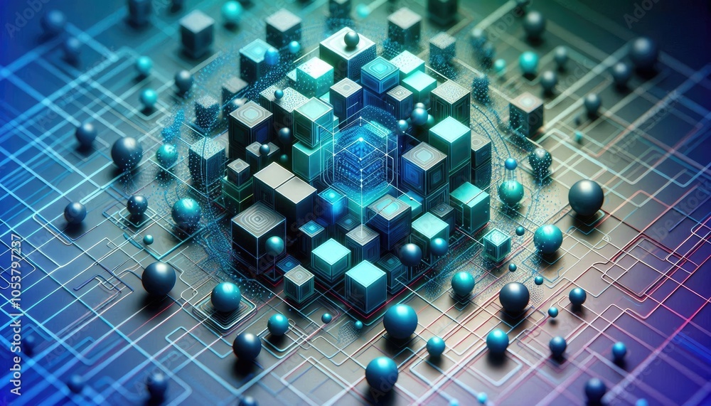 High-Quality Abstract Visuals Representing Machine Learning and Neural Networks - Futuristic Digital Art for AI, Deep Learning, Data Processing, and Advanced Technology Concepts