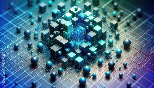 Obraz na płótnie High-Quality Abstract Visuals Representing Machine Learning and Neural Networks - Futuristic Digital Art for AI, Deep Learning, Data Processing, and Advanced Technology Concepts w salonie