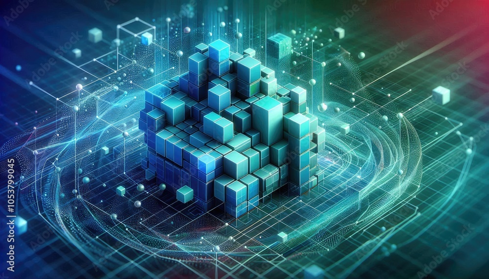 High-Quality Abstract Visuals Representing Machine Learning and Neural Networks - Futuristic Digital Art for AI, Deep Learning, Data Processing, and Advanced Technology Concepts
