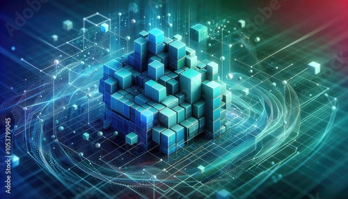 Obraz na płótnie High-Quality Abstract Visuals Representing Machine Learning and Neural Networks - Futuristic Digital Art for AI, Deep Learning, Data Processing, and Advanced Technology Concepts w salonie